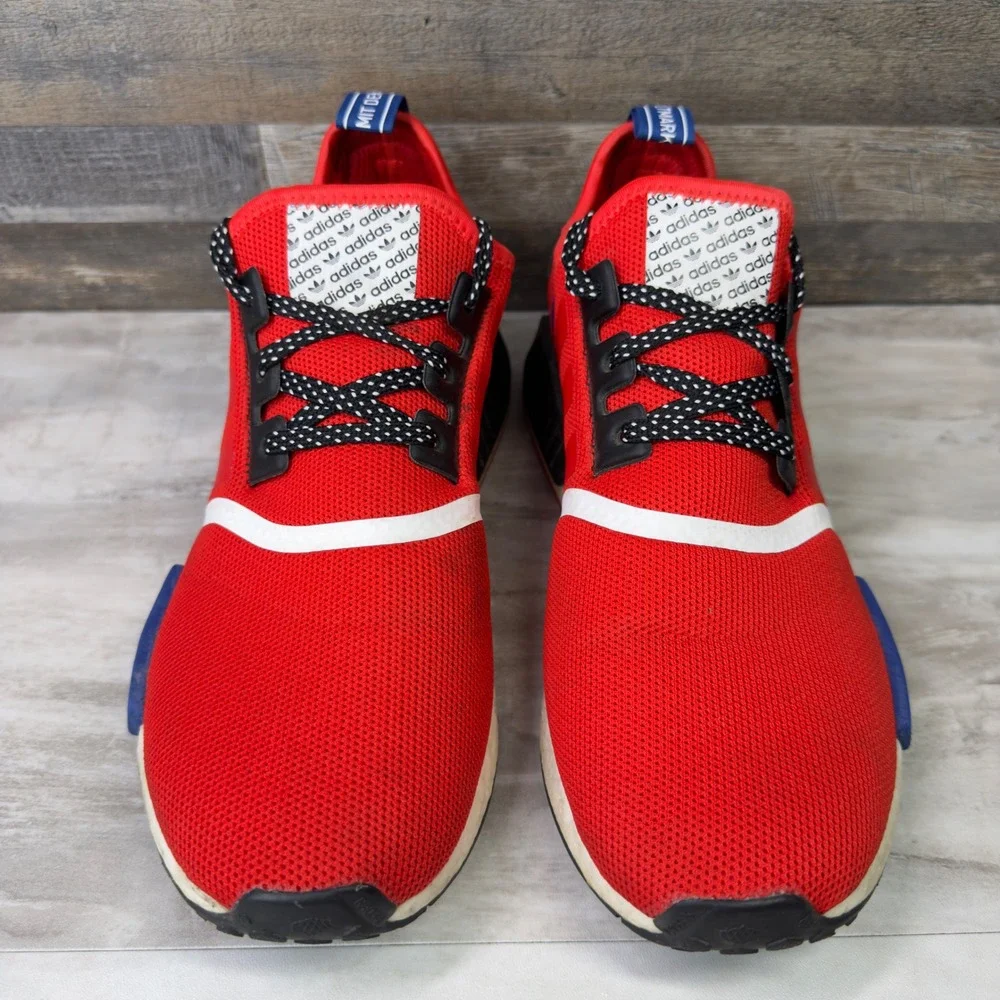 Adidas Boost NMD R1 Sneaker Men's Size 10.5 Active Red White Blue FV5214